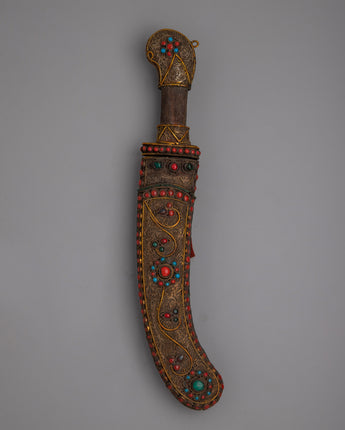 Buddhist White Metal Knife 