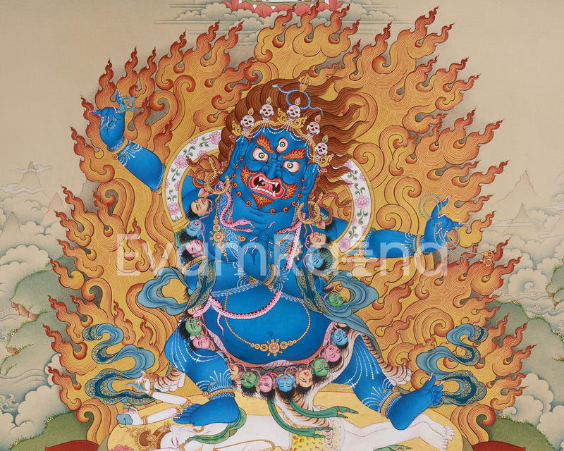 Bhutadamara Vajrapani Thangka | The Wrathful Protector of Tibetan Buddhism