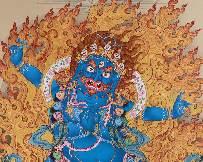 Bhutadamara Vajrapani Thangka | The Wrathful Protector of Tibetan Buddhism