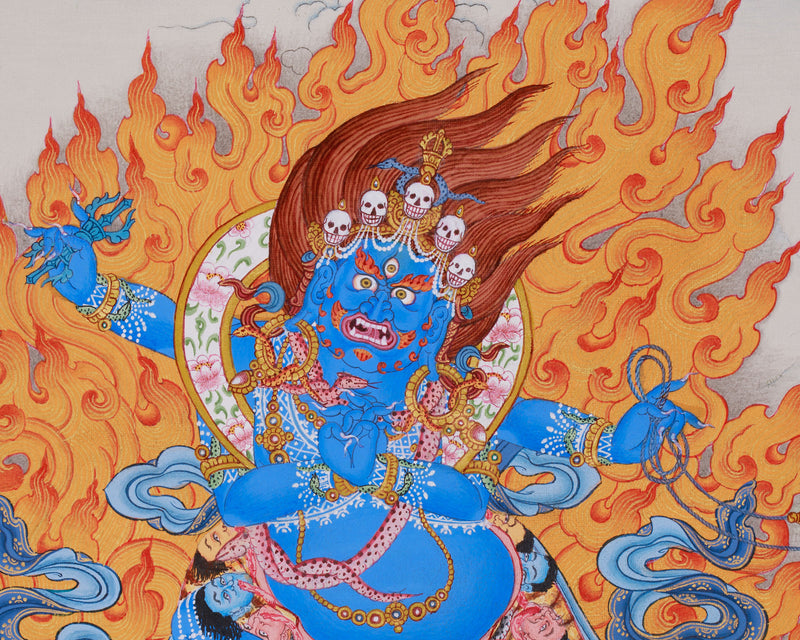 Sakya Vajrapani, Bhutadamara Thangka | Protector of Buddhist Teachings