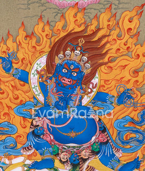 Bhutadamara Bodhisattva Thangka | Tibetan Artwork in Natural Stone Hues