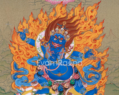 Bhutadamara Bodhisattva Thangka | Tibetan Artwork in Natural Stone Hues