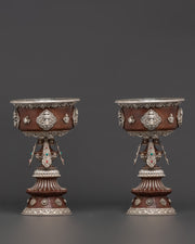 Religious offering butter lamp set