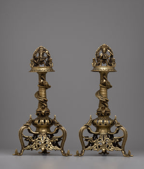 Brass Panas Of Ganesh and Kartikeya