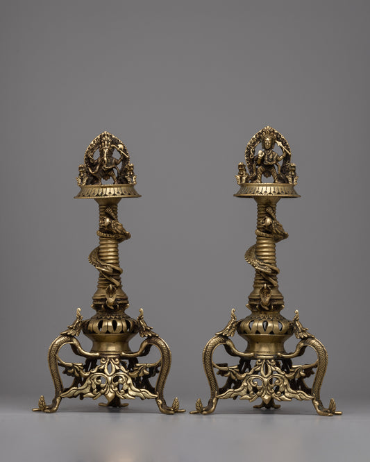 Brass Panas Of Ganesh and Kartikeya