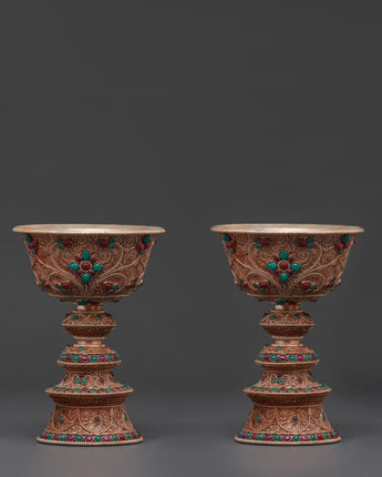 Tibetan Buddhism Butter Lamps Set