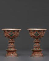 Tibetan Buddhism Butter Lamps Set
