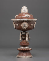 Handcrafted Oxidized Copper Butter Lamp 