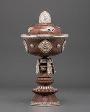 Handcrafted Oxidized Copper Butter Lamp 