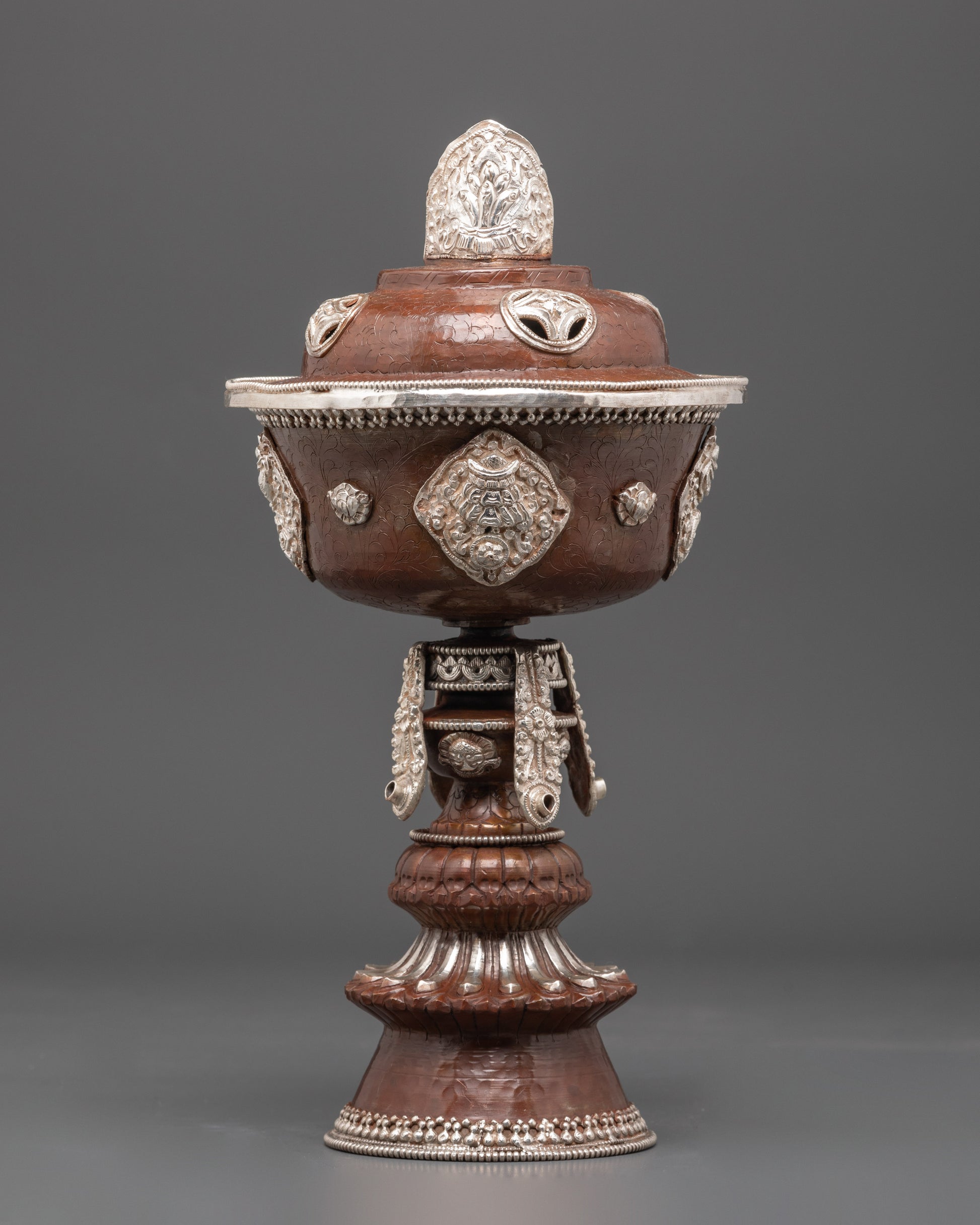 Handcrafted Oxidized Copper Butter Lamp 