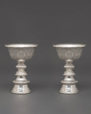 Traditional Altar Butter Lamp Set  | Buddhist Light Offering