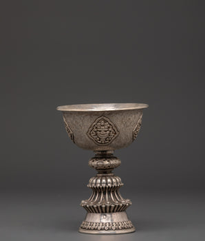 Silver Buddhist Butter Lamp