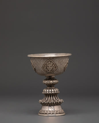 Silver Buddhist Butter Lamp