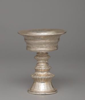 Himalayan Nepalese Pure Silver Butter Lamp