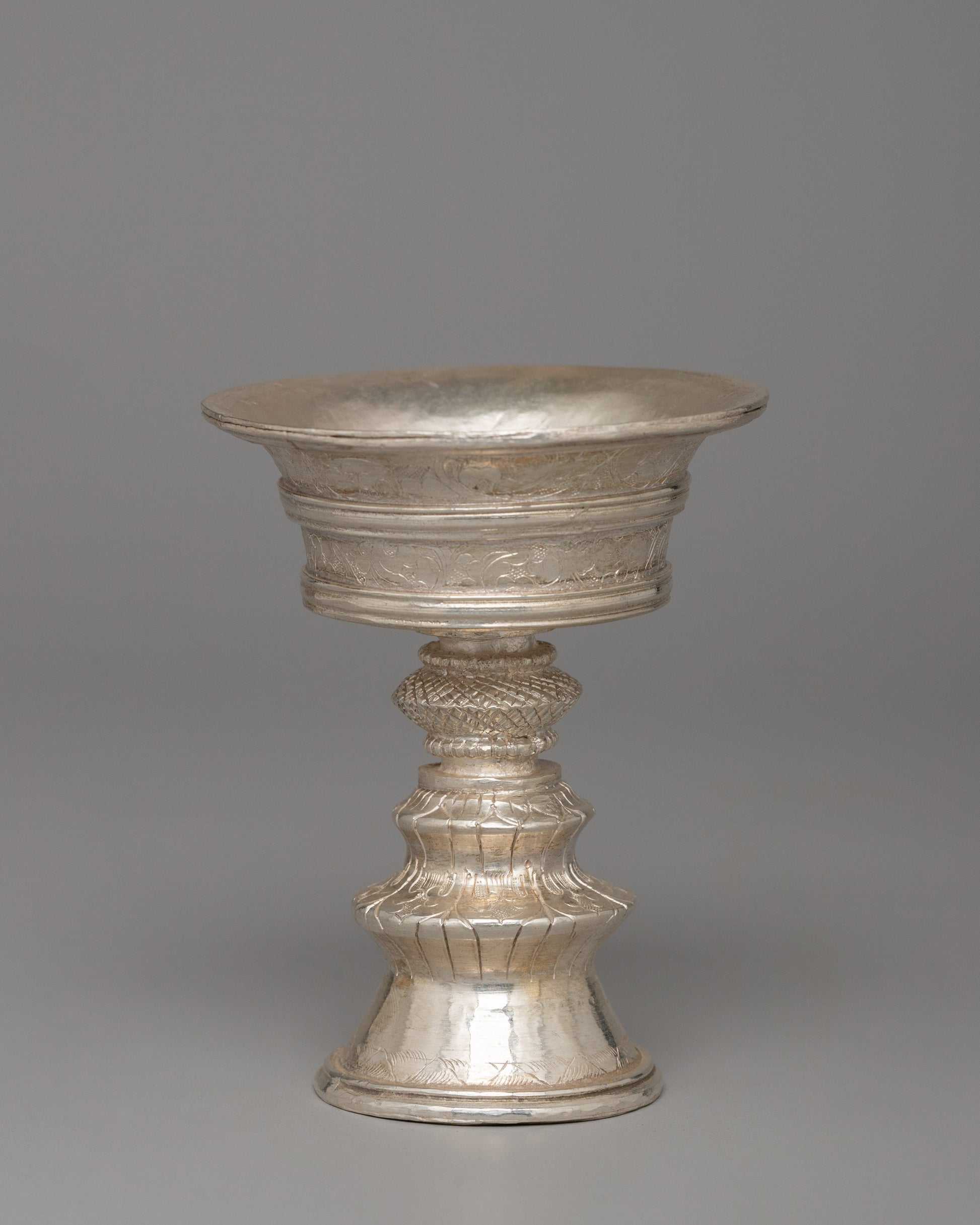 Himalayan Nepalese Pure Silver Butter Lamp