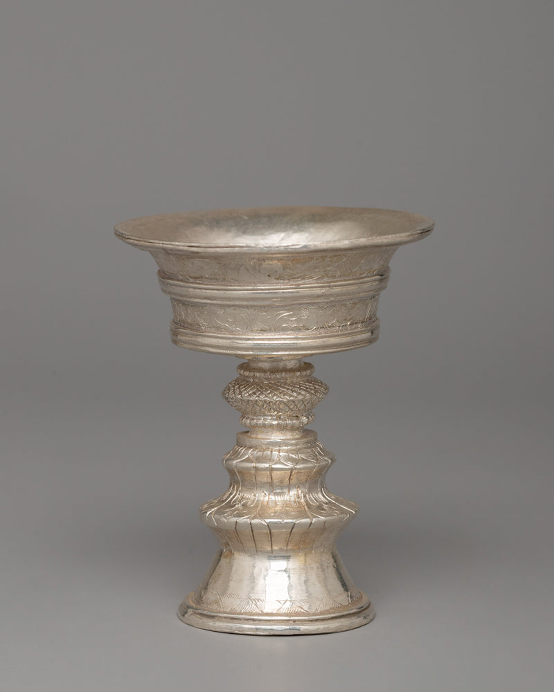 Himalayan Nepalese Pure Silver Butter Lamp