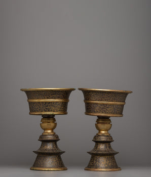 Buddhist Dipa Butter Lamp Set