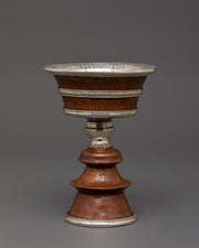 Silver-Plated Tibetan Butter Lamp