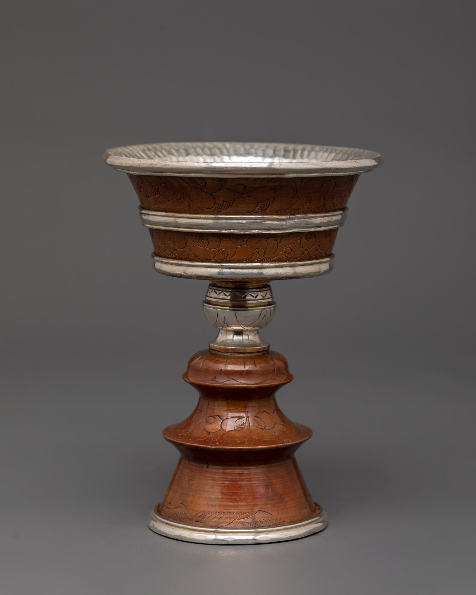silver-plated-tibetan-ritual-butter-lamp