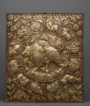 Yak Metal Wall Hanging Thanka