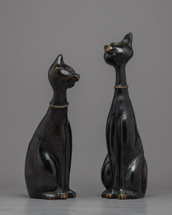 Black Cat Statue Set 