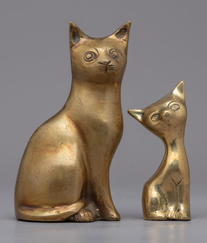 Brass Cat Statue