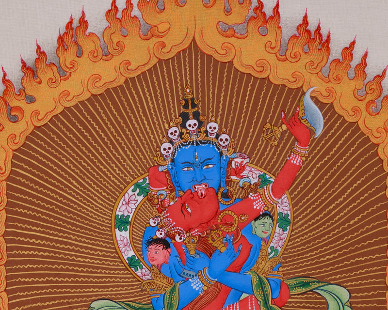 Chakrasamvara Yab-Yum Thangka | Embodiment of Divine Union and Enlightened Energy