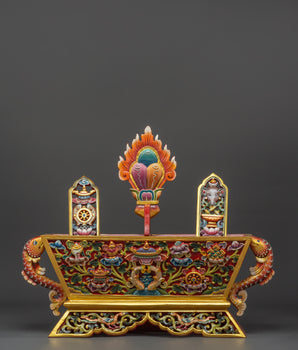 Traditional Chemar Box | Tibetan Wooden Ritual Storage Box
