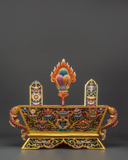 Traditional Chemar Box | Tibetan Wooden Ritual Storage Box