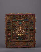 Chenresig with Other Deities Wall Hanging Decor 