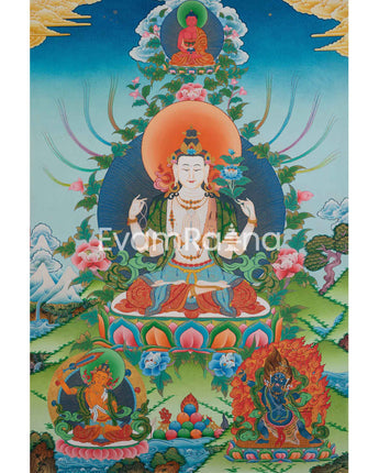 Chengrezig Avalokitesvara Buddhist Thangka