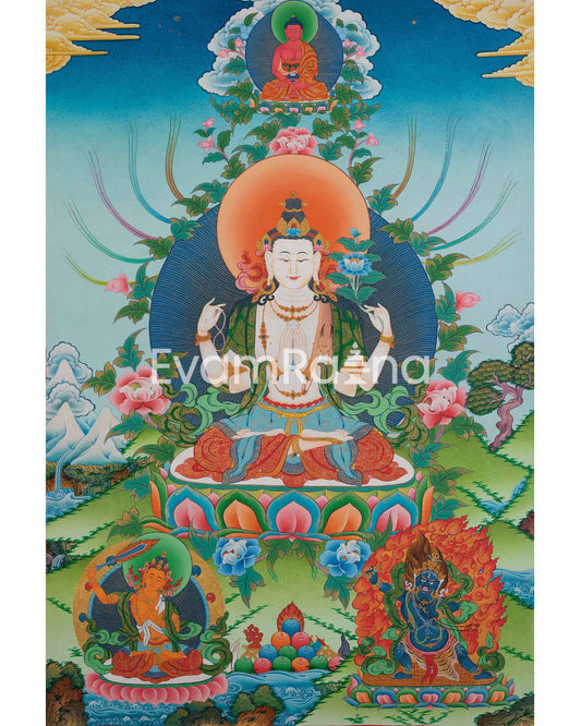 Chengrezig Avalokitesvara Buddhist Thangka