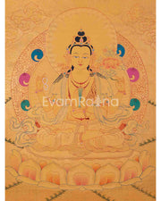 Four Armed Chengrezig Thangka Painting | Avalokiteshvara Arts | Bodhisattva Thangka |