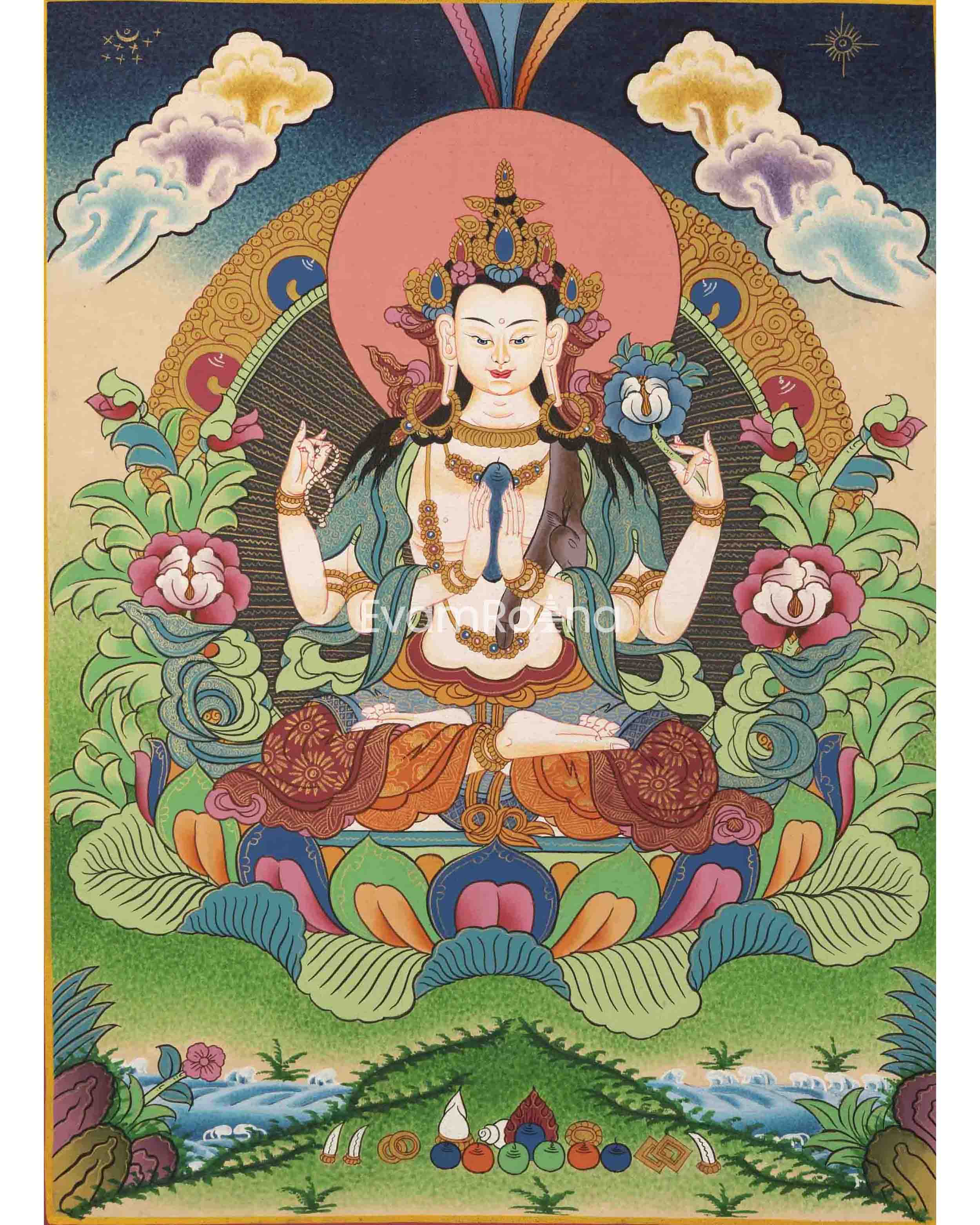 Chengresig Bodhisattva Thangka