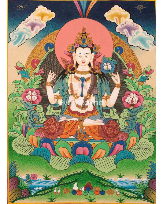 Chengresig Bodhisattva Thangka