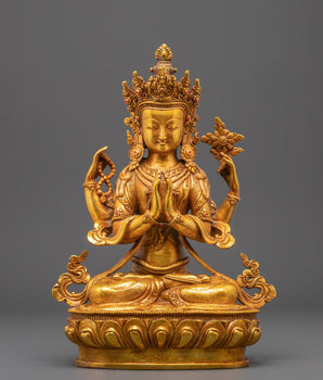Tibetan Buddhist Chenrezig sculpture | Spiritual Home Decor