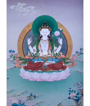 Unique Thangka of Chenresig
