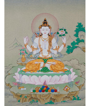 Small Avalokiteshvara Thangka Art