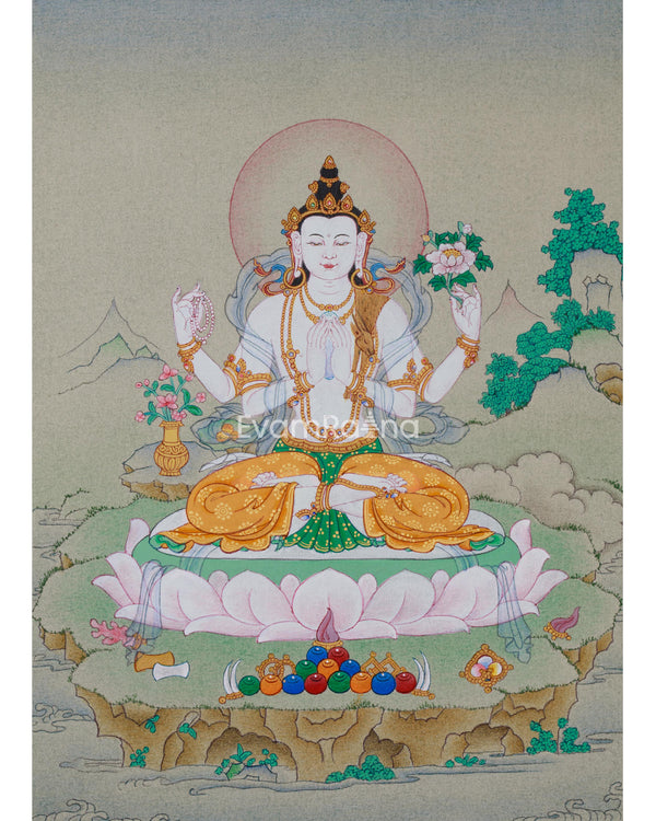 Small Avalokiteshvara Thangka Art