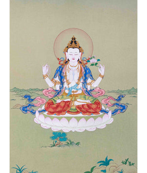 Small Thangka of Bodhisattva Avalokiteshvara