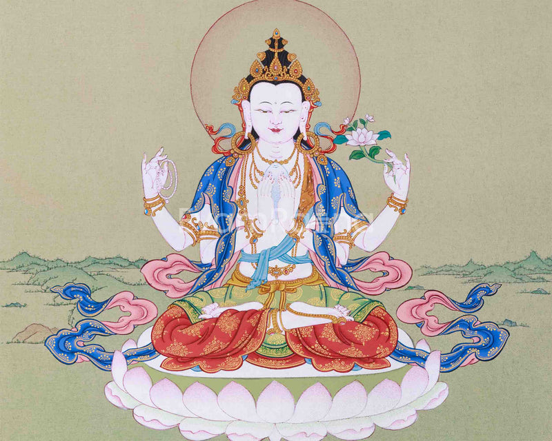 Small Thangka of Bodhisattva Avalokiteshvara