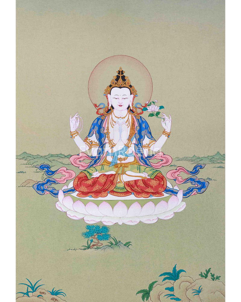 Small Thangka of Bodhisattva Avalokiteshvara