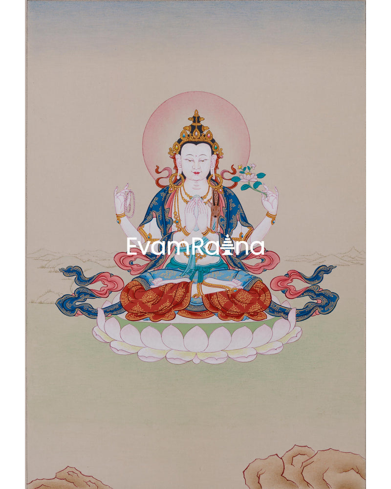 Avalokitesvara Thangka Art for Practice