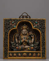 Tibetan Ghau Amulet with Chenresig