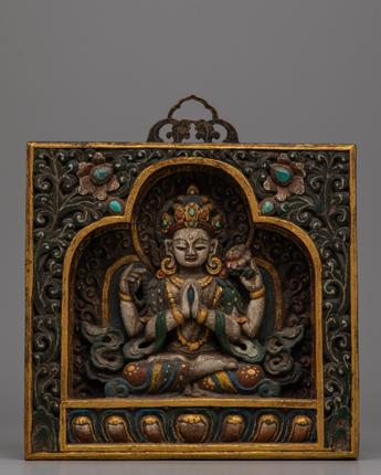 Tibetan Ghau Amulet with Chenresig