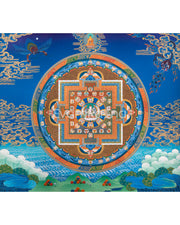 Chenresig Mandala Thangka Print | Traditional Tibetan Mandala Artwork | Meditation Art