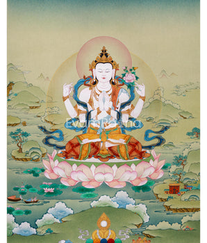 Karma Gadri Thangka of Chenresig