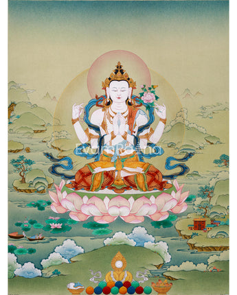 Karma Gadri Thangka of Chenresig