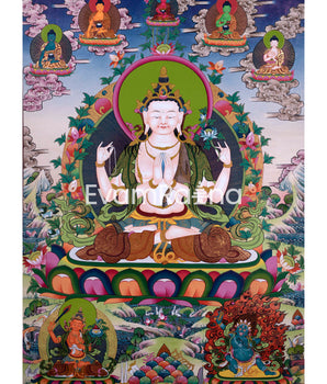 Avalokitesvara Chengrezig Thangka: