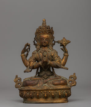 four-armed-chenrezig-deity-statue